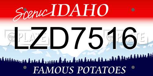 LZD7516 Idaho License Plate