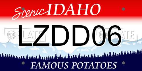 LZDD06 Idaho License Plate