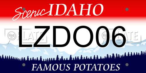 LZDO06 Idaho License Plate