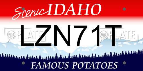 LZN71T Idaho License Plate