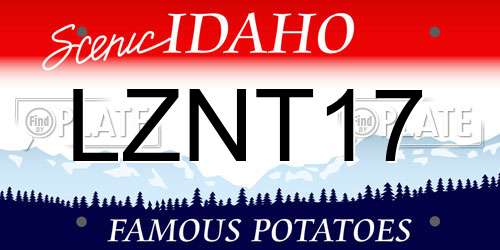 LZNT17 Idaho License Plate