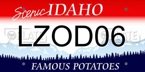 LZOD06 Idaho License Plate