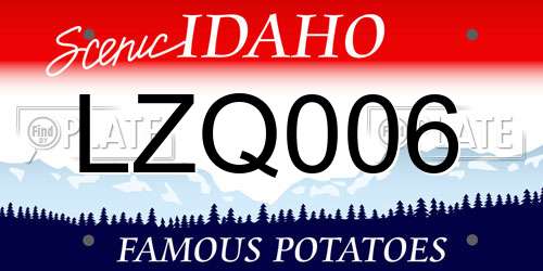 LZQ006 Idaho License Plate