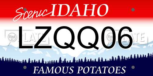 LZQQ06 Idaho License Plate