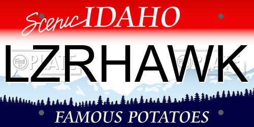 LZRHAWK Idaho License Plate