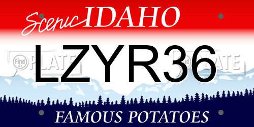 LZYR36 Idaho License Plate