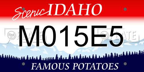 M015E5 Idaho License Plate