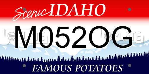 M052OG Idaho License Plate