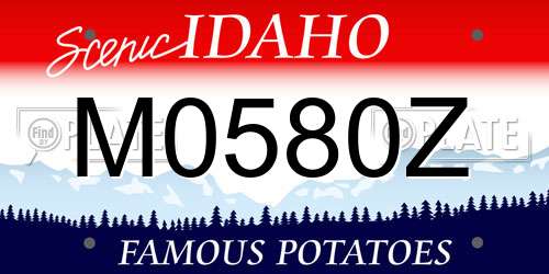 M0580Z Idaho License Plate