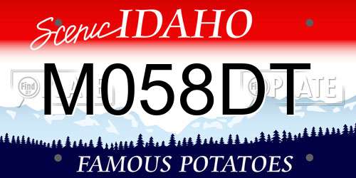 M058DT Idaho License Plate