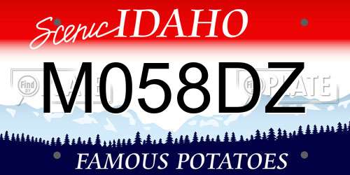 M058DZ Idaho License Plate
