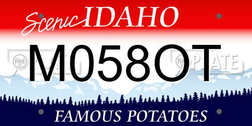 M058OT Idaho License Plate