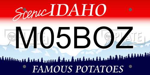 M05BOZ Idaho License Plate