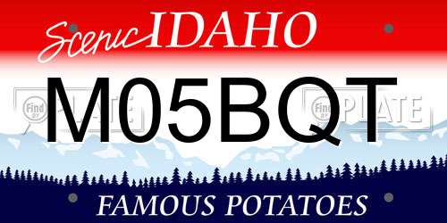 M05BQT Idaho License Plate