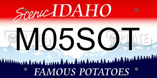 M05SOT Idaho License Plate