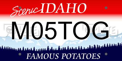 M05TOG Idaho License Plate