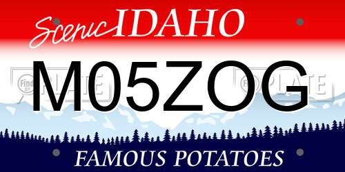 M05ZOG Idaho License Plate