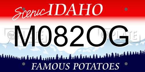 M082OG Idaho License Plate