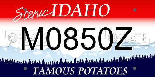 M0850Z Idaho License Plate