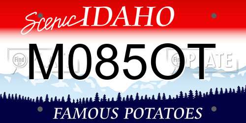 M085OT Idaho License Plate