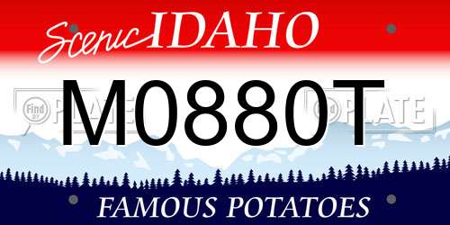 M0880T Idaho License Plate