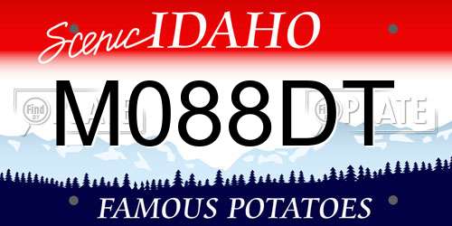 M088DT Idaho License Plate