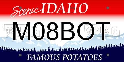 M08BOT Idaho License Plate