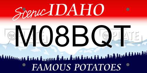 M08BQT Idaho License Plate