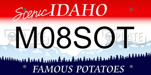 M08SOT Idaho License Plate