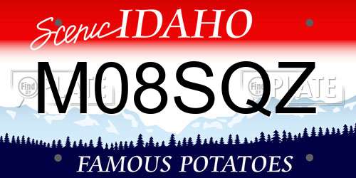 M08SQZ Idaho License Plate