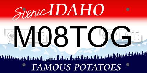 M08TOG Idaho License Plate