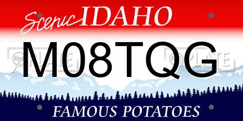 M08TQG Idaho License Plate