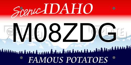 M08ZDG Idaho License Plate