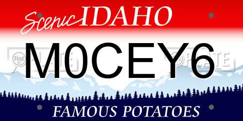 M0CEY6 Idaho License Plate