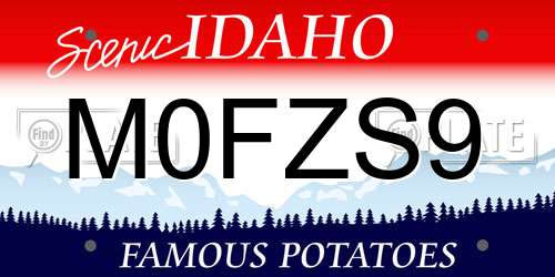 M0FZS9 Idaho License Plate