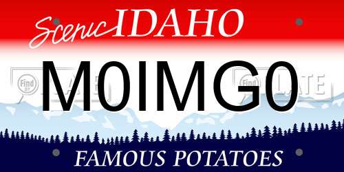 M0IMG0 Idaho License Plate