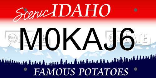 M0KAJ6 Idaho License Plate
