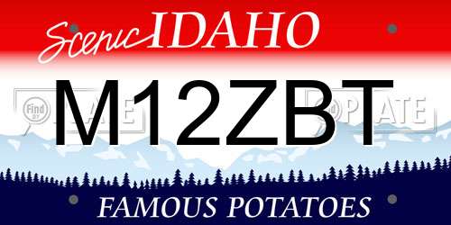 M12ZBT Idaho License Plate