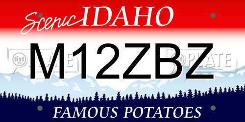 M12ZBZ Idaho License Plate