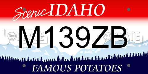 M139ZB Idaho License Plate