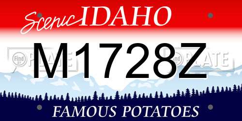 M1728Z Idaho License Plate