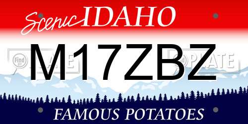 M17ZBZ Idaho License Plate