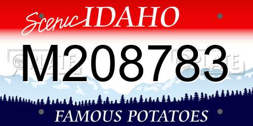 M208783 Idaho License Plate
