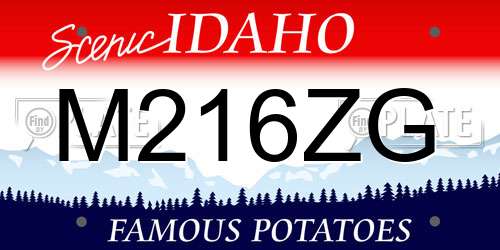 M216ZG Idaho License Plate