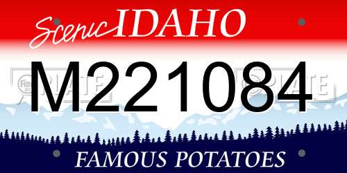 M221084 Idaho License Plate