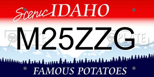M25ZZG Idaho License Plate