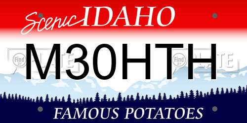 M30HTH Idaho License Plate