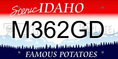 M362GD Idaho License Plate