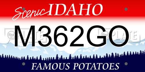 M362GO Idaho License Plate