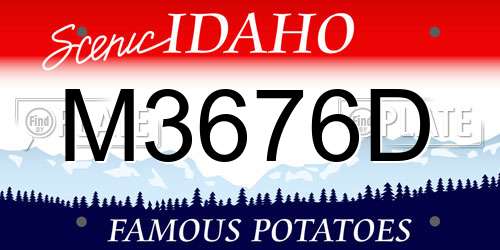 M3676D Idaho License Plate